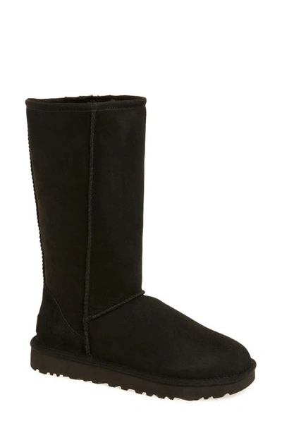 Shop Ugg Classic Ii Genuine Shearling Lined Boot In Black Suede
