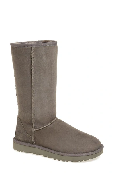 Shop Ugg Classic Ii Genuine Shearling Lined Boot In Grey Suede