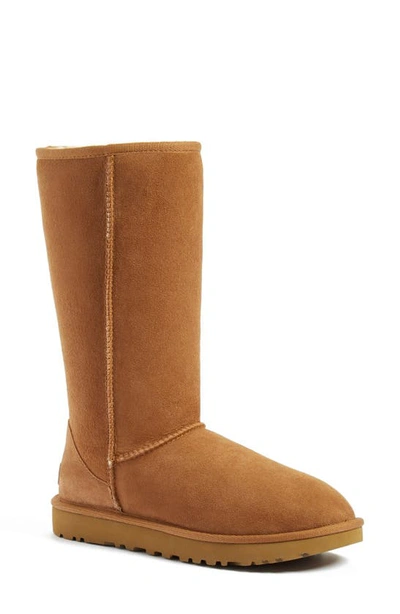 Shop Ugg Classic Ii Genuine Shearling Lined Boot In Chestnut Suede