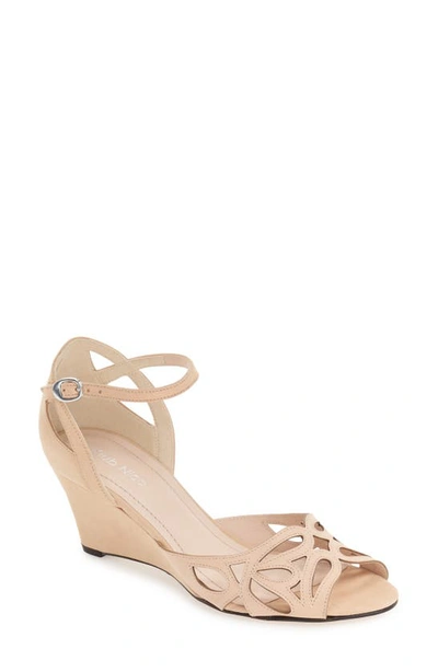 Shop Klub Nico 'kismet' Wedge Sandal In Nude Nubuck Leather