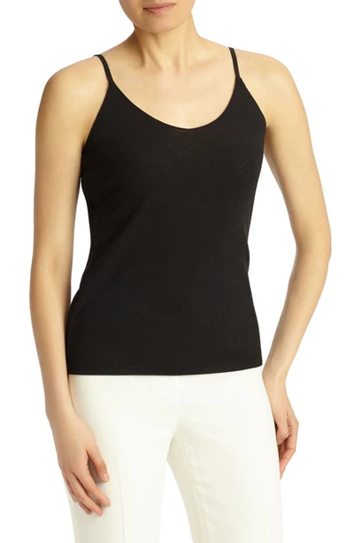 Shop Lafayette 148 Mesh Jersey Camisole In Black