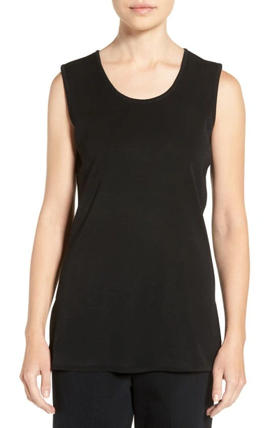 Shop Ming Wang Long Knit Tank In Black