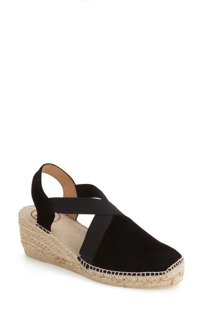 Shop Toni Pons 'tona' Espadrille Wedge In Black Suede