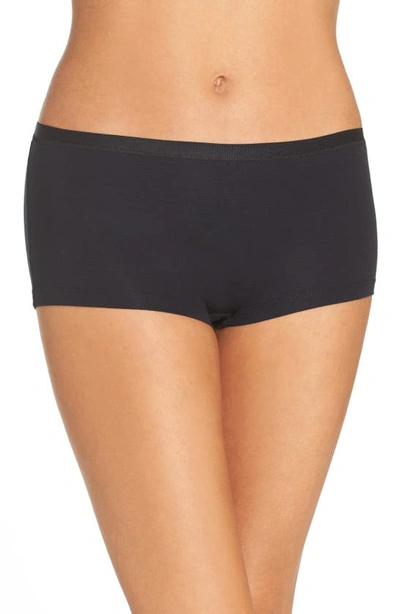 Shop Hanro Stretch Modal Boyshorts In Black