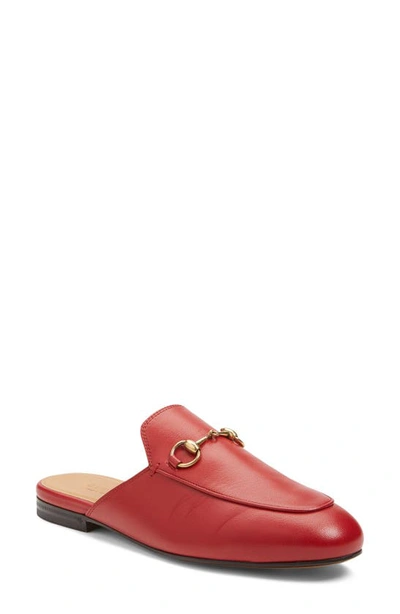 Shop Gucci Princetown Loafer Mule In Red Leather