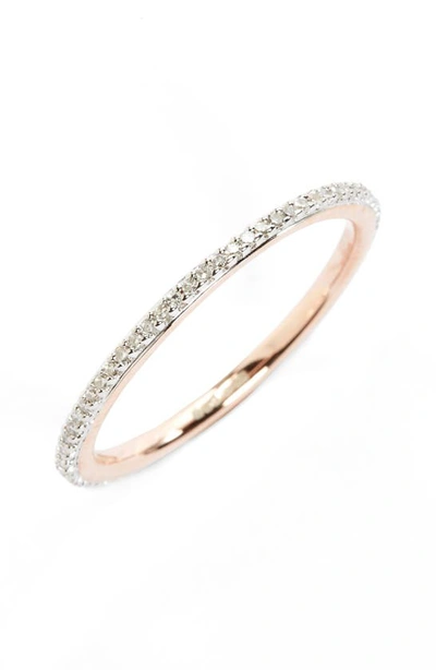 Shop Monica Vinader Diamond Eternity Ring In Diamond/ Rose Gold