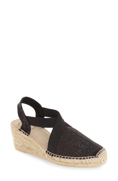 Shop Toni Pons 'triton' Espadrille Wedge In Black Fabric