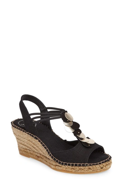 Shop Toni Pons Sitges Espadrille Sandal In Black Fabric