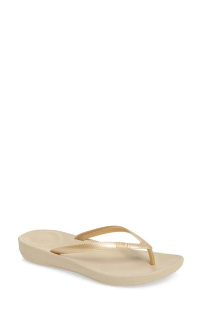 Shop Fitflop Iqushion Flip Flop In Gold