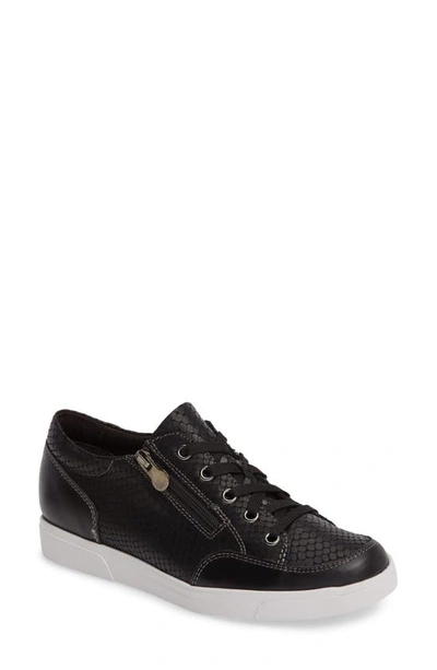 Shop Munro Gabbie Sneaker In Black Snake Print Leather