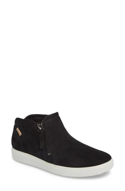 Shop Ecco Soft 7 Mid Top Sneaker In Black Leather