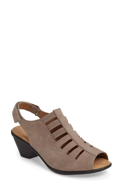 Shop Comfortiva Faye Sandal In Grey Nubuck Leather