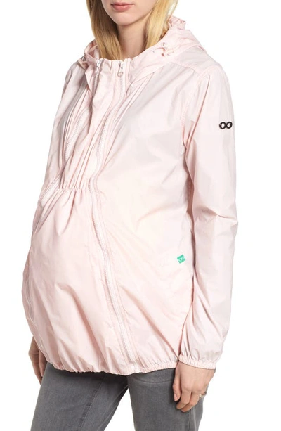 Shop Modern Eternity Waterproof Convertible 3-in-1 Maternity Windbreaker In Light Pink