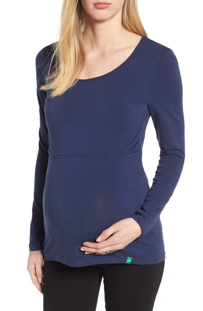 Shop Modern Eternity Maternity/nursing Tee In Navy