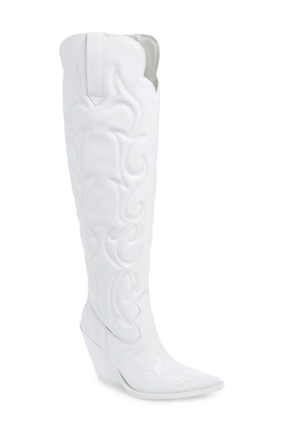 Shop Jeffrey Campbell Amigos Over The Knee Boot In White Leather