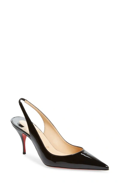 Shop Christian Louboutin Clare Pointed Toe Slingback Pump In Black Patent