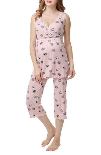 Shop Kimi And Kai Loren Maternity/nursing Pajamas In Blush