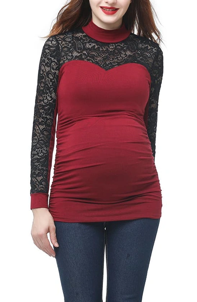 Kimi And Kai Faye Maternity Top In Garnet