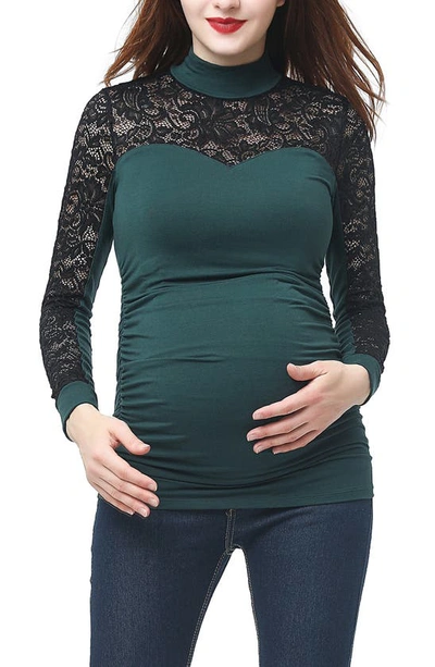 Shop Kimi And Kai Faye Maternity Top In Forest Green
