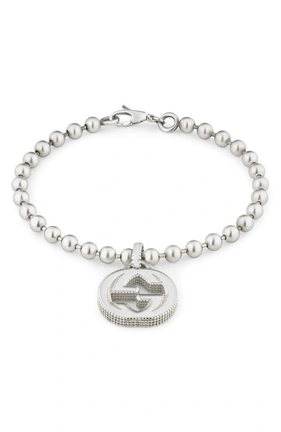 Shop Gucci Silver Interlocking-g Line Bracelet In Sterling Silver
