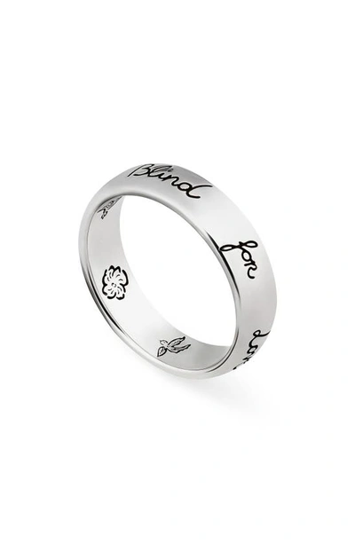 Shop Gucci Blind For Love Ring In Sterling Silver