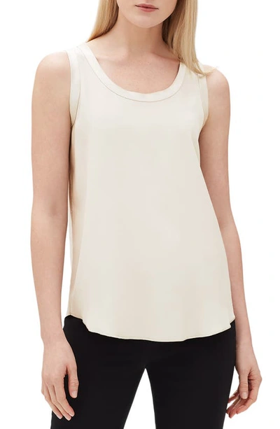 Shop Lafayette 148 Perla Reversible Silk Blouse In Raffia