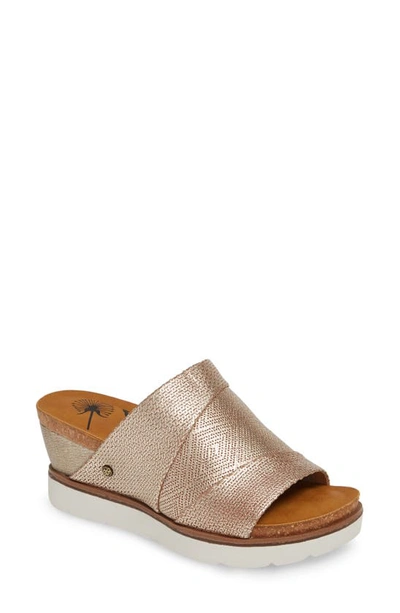 Shop Otbt Earthshine Wedge Sandal In Light Gold Leather