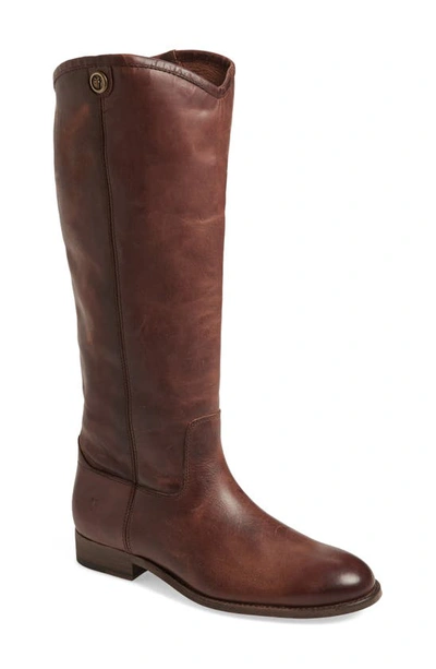 Shop Frye Melissa Button 2 Knee High Boot In Cognac Leather