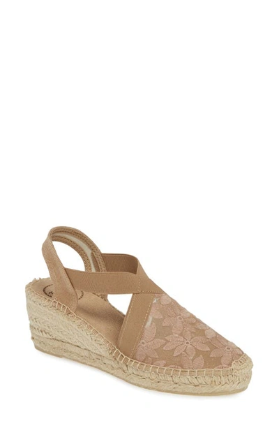 Shop Toni Pons Terra Espadrille Wedge Sandal In Taupe Fabric