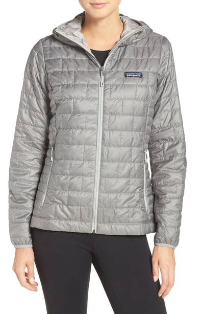 Shop Patagonia Nano Puff® Hooded Water Resistant Jacket In Feather Grey