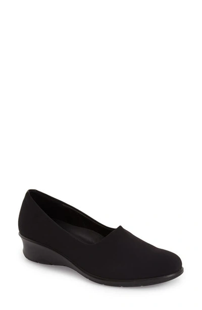 Ecco Felicia Womens Leather Marled Loafers In Black Leather