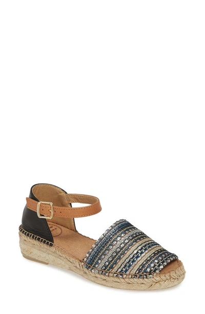 Shop Toni Pons Elgin Espadrille Sandal In Taupe Fabric/ Leather