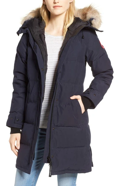 Canada Goose Shelburne Parka With Coyote Fur In Blue / Light Blue | ModeSens