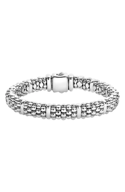 Shop Lagos Oval Rope Caviar Bracelet In Silver