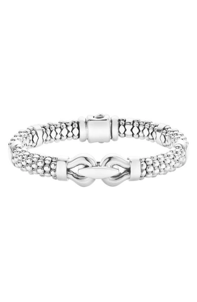 Shop Lagos Derby Caviar Rope Bracelet In Sterling Silver