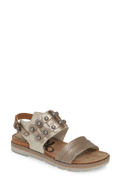 Shop Otbt Lantern Embellished Sandal In Silver Leather