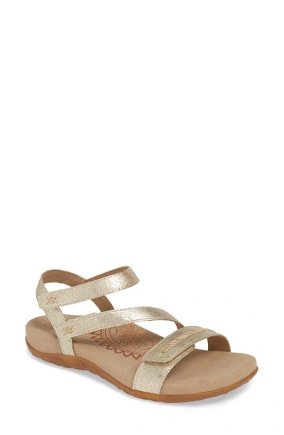 Shop Aetrex Gabby Sandal In Gold Leather