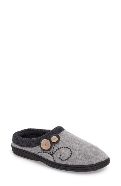 Shop Acorn Dara Wool Blend Slipper In Light Grey Button