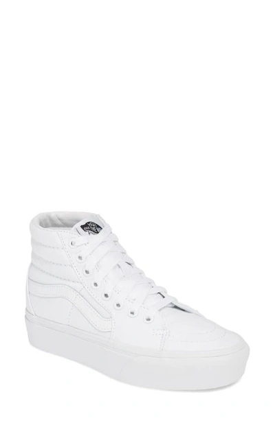 Shop Vans Sk8-hi Platform Sneaker In True White/ True White