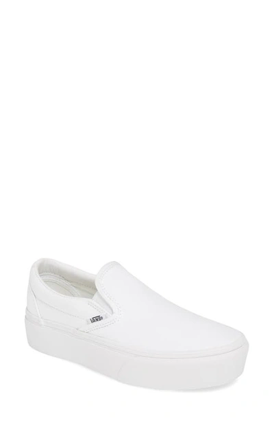 Shop Vans Platform Slip-on Sneaker In True White