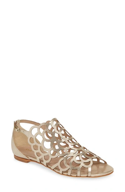 Shop Klub Nico Jillie Cutout Sandal In Champagne Gloss Leather