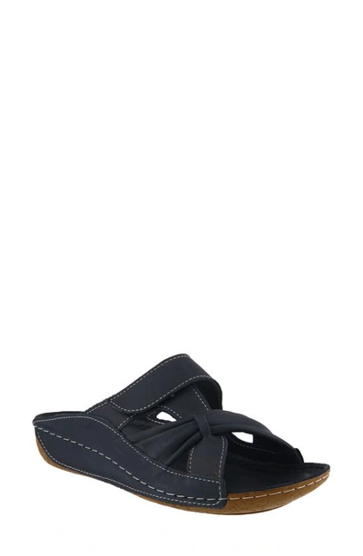 Shop Spring Step Gretta Sandal In Navy Leather