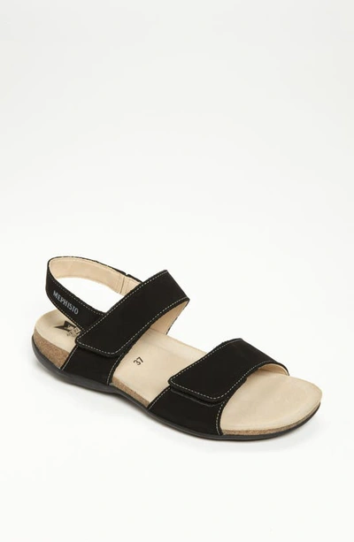 Mephisto Women's Agave Walking Sandal In Black In Black Bucksoft