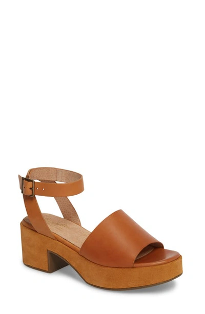 Shop Seychelles Calming Influence Platform Sandal In Tan Leather