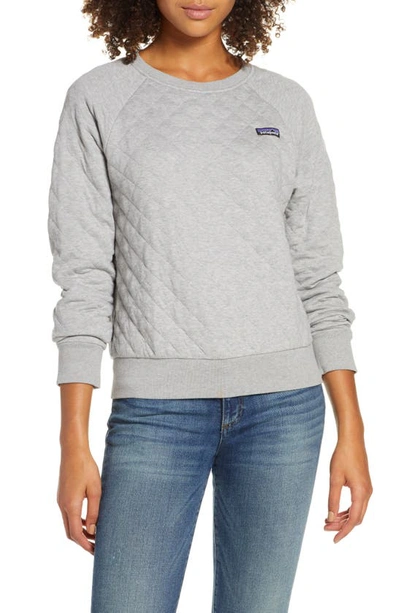 Shop Patagonia Quilt Crewneck Sweater In Grey
