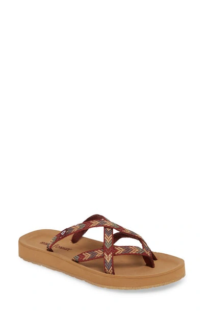 Shop Minnetonka Hanna Sandal In Brown/ Tan Multi