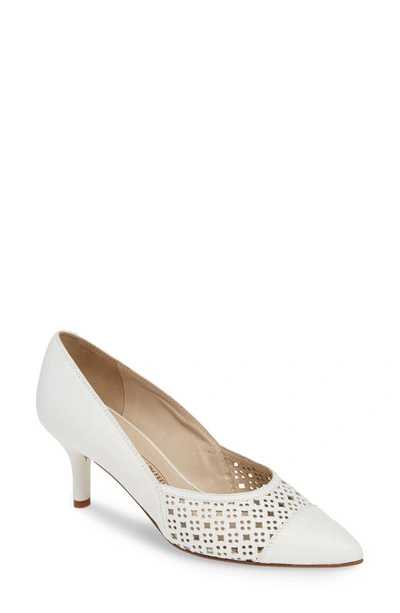 Shop Amalfi By Rangoni Pinza Perforated Pointy Toe Pump In White Leather