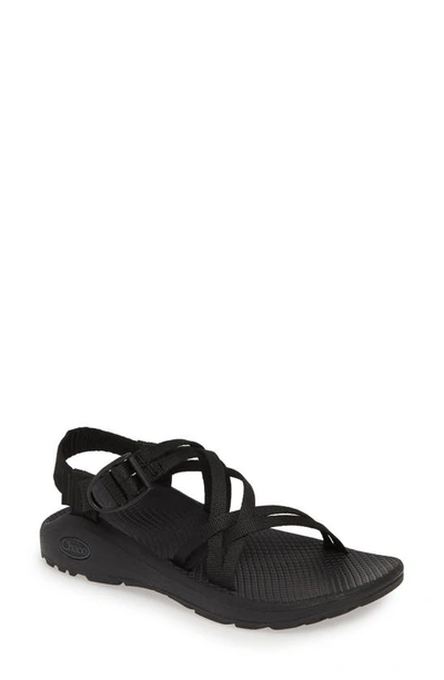 Shop Chaco Z/cloud X Sport Sandal In Solid Black Fabric