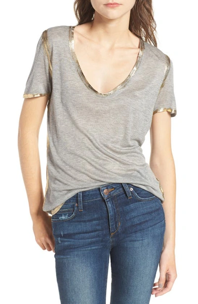 Shop Zadig & Voltaire Tino Foil Tee In Gris