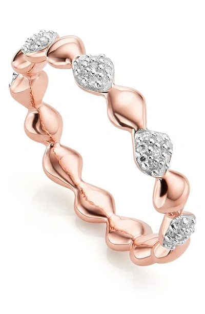 Shop Monica Vinader Nura Teardrop Diamond Eternity Ring In Rose Gold/ Diamond